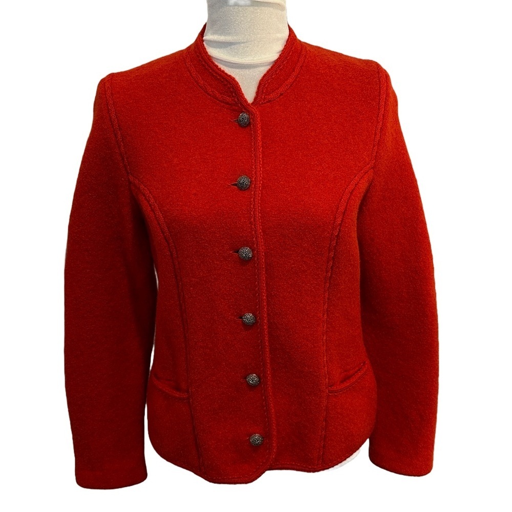 Vintage Red Wool Blazer Nice Buttons M